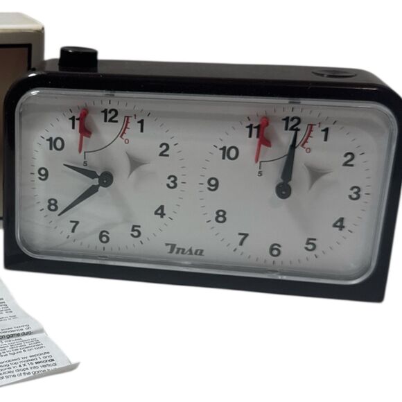 SCHACHUHR INSA Analog Chess Clock Timer Brown Tested And Working - Picture 2 of 7